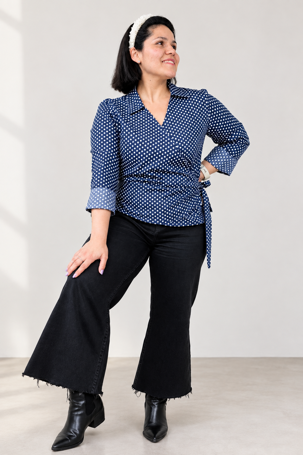 Workshop · Blusa Alba cruzada con drapeado